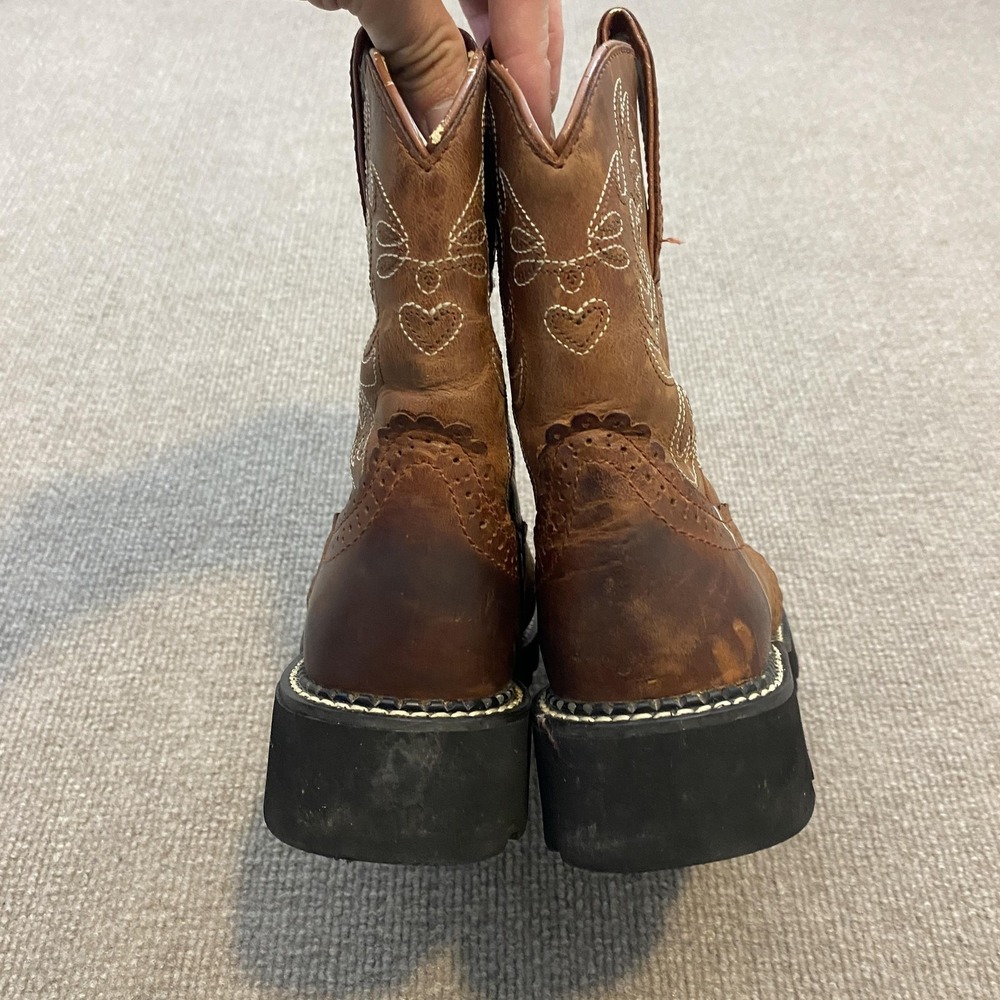 Ariat Boots Womens Size 6 Brown Leather Mid Calf Western Lug Sole 14930 - Picture 9 of 15
